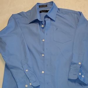 Nautica Boys Long Sleeve Button Down Dress Shirt, French Blue, Size 12